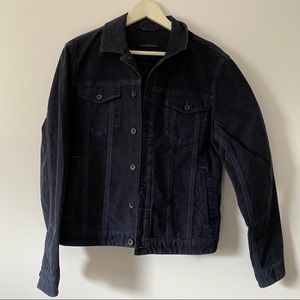 John Varvatos Navy Corduroy Trucker Jacket NWT